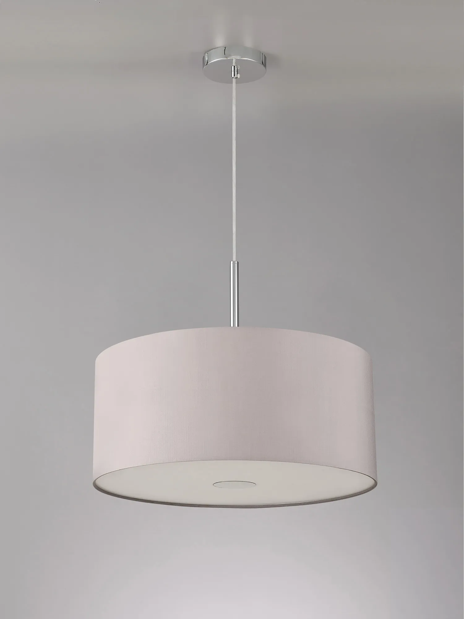Baymont 50cm 3 Light Pendant Polished Chrome, Grey, Frosted Diffuser DK0350  Deco Baymont CH GR